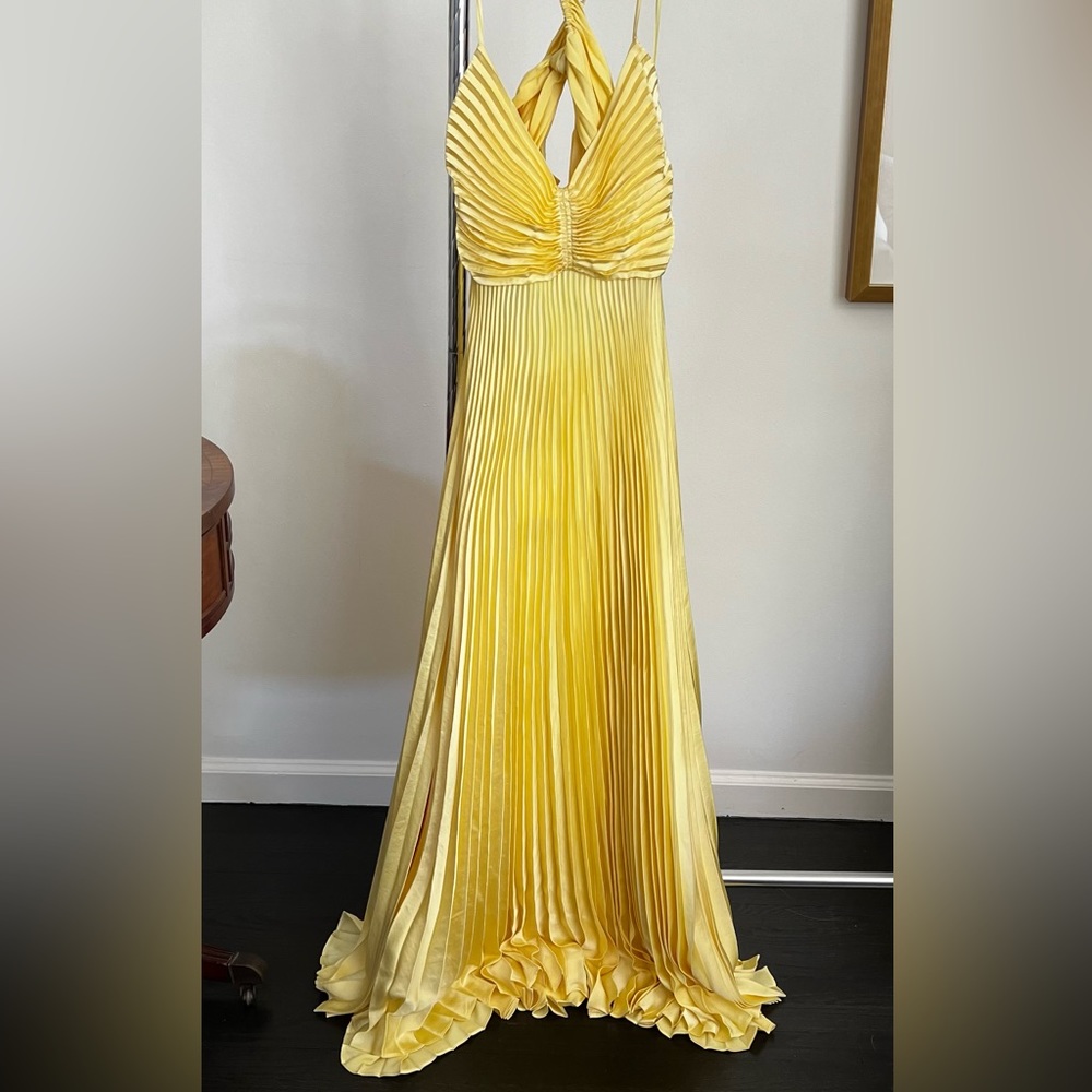 Stunning, head-turning soft yellow maxi dress from ALC.